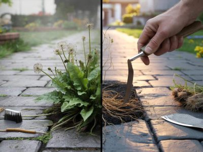 Warum frühes Jäten von Unkraut zwischen Pflastersteinen alles nur schlimmer macht
