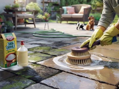 Wie Sie Ihre Terrasse ohne Hochdruckreiniger wieder sauber bekommen: Der 2-Produkt-Trick»